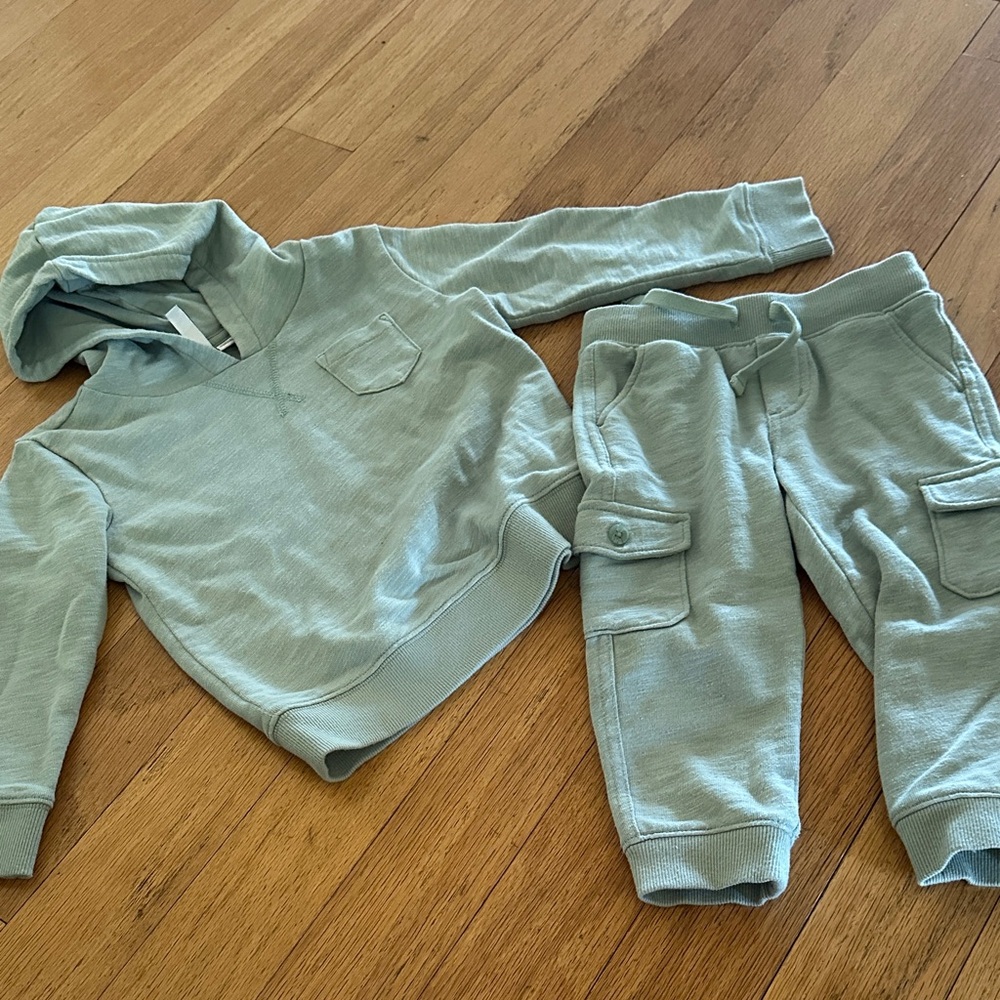 Janie and Jack Kids Sage Green Cargo Jogger Set
